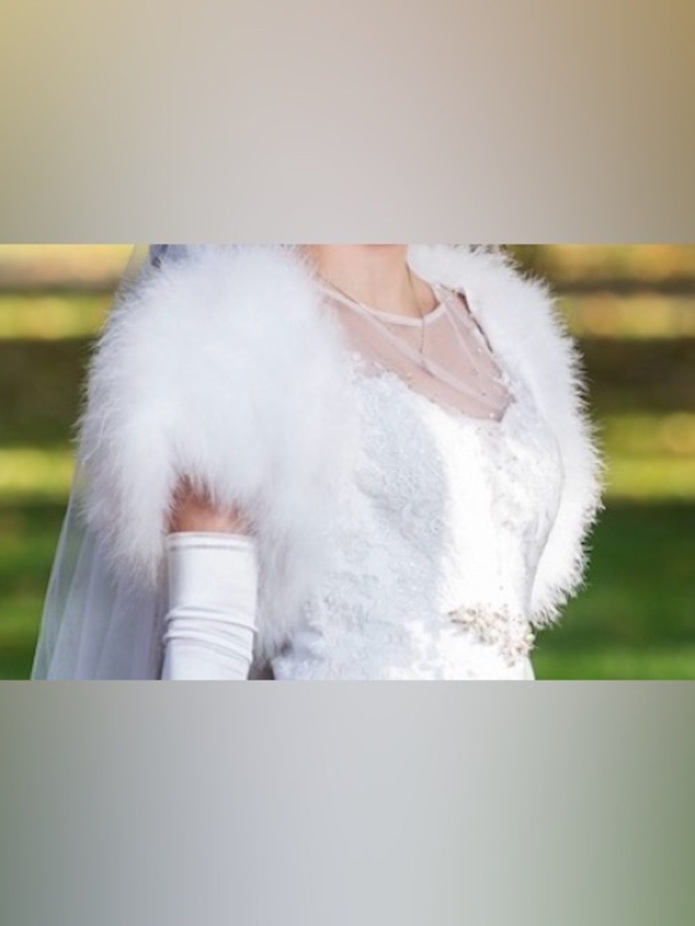 Ivory White Ostrich Feathered Bolero Jacket - Formal Womens - Picture 2 of 9
